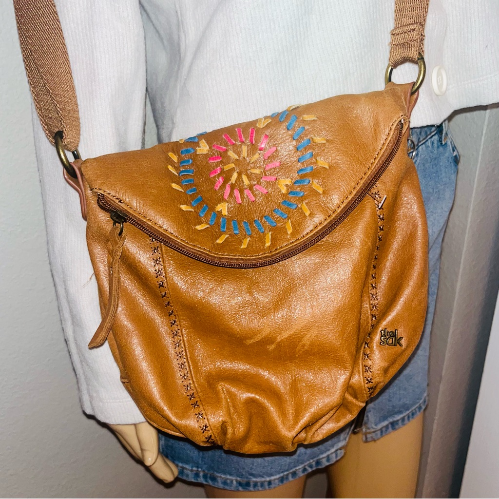 The Sak Brown Leather Crossbody Bag
